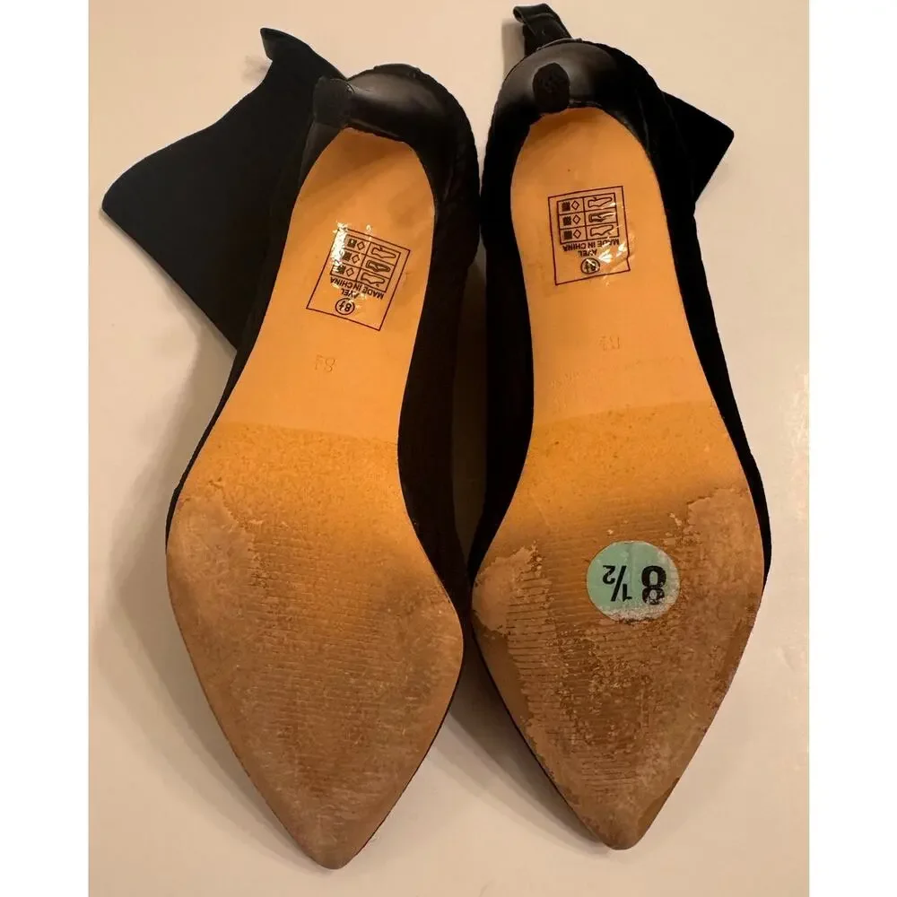 Catherine Malandrino Knit Pointed Toe 3.5" Heel Ankle Boots Size 8.5 Black - Picture 5 of 5